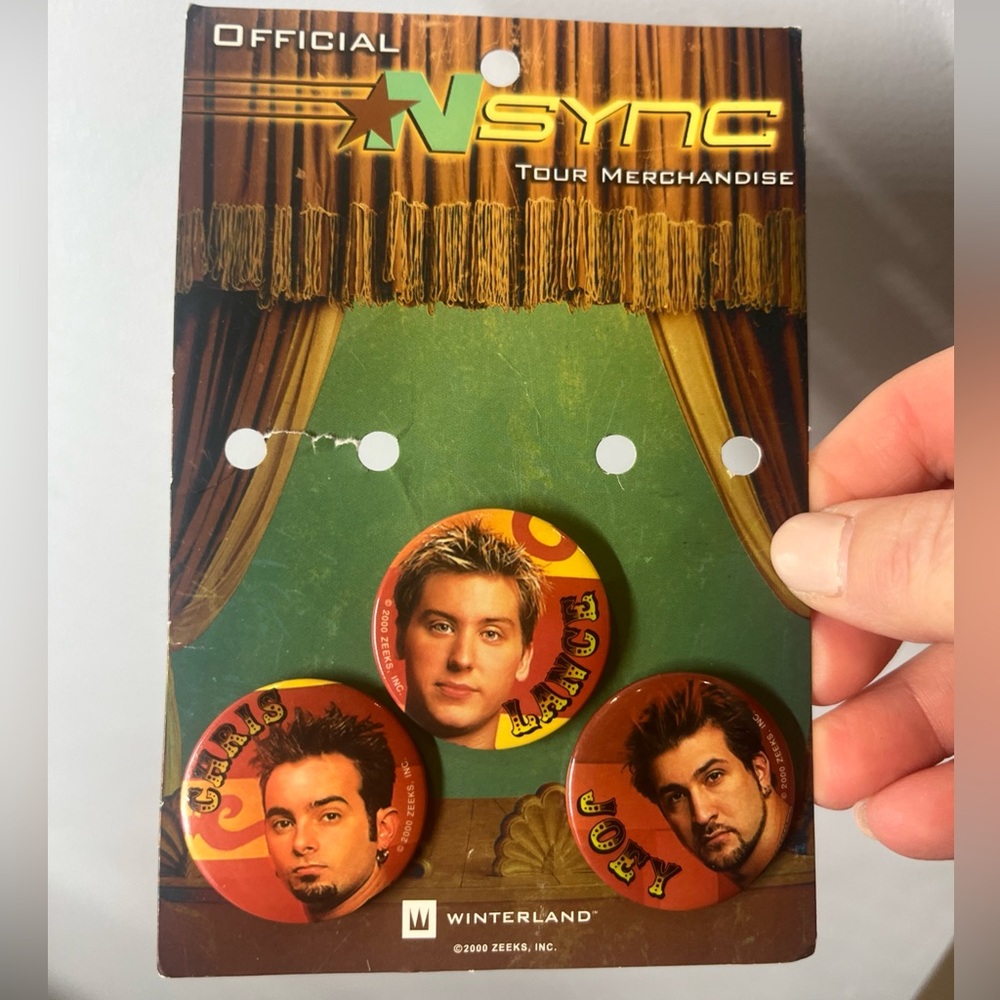 Vintage NSYNC Official Tour 2000 Merchandise Pins Buttons Y2K - No JT or JC
